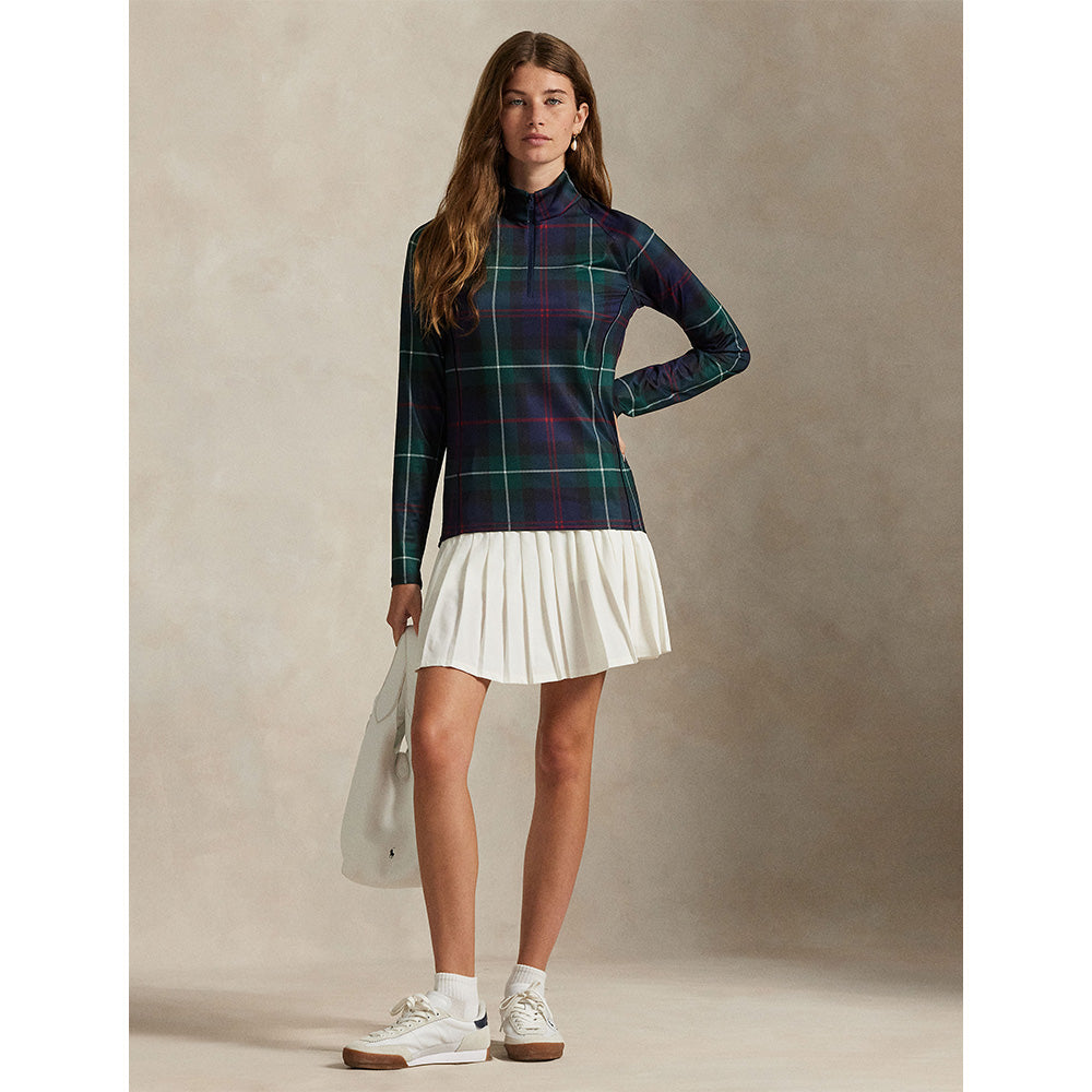 Women's Plaid Stretch-Jersey 1/4 Zip Pullover