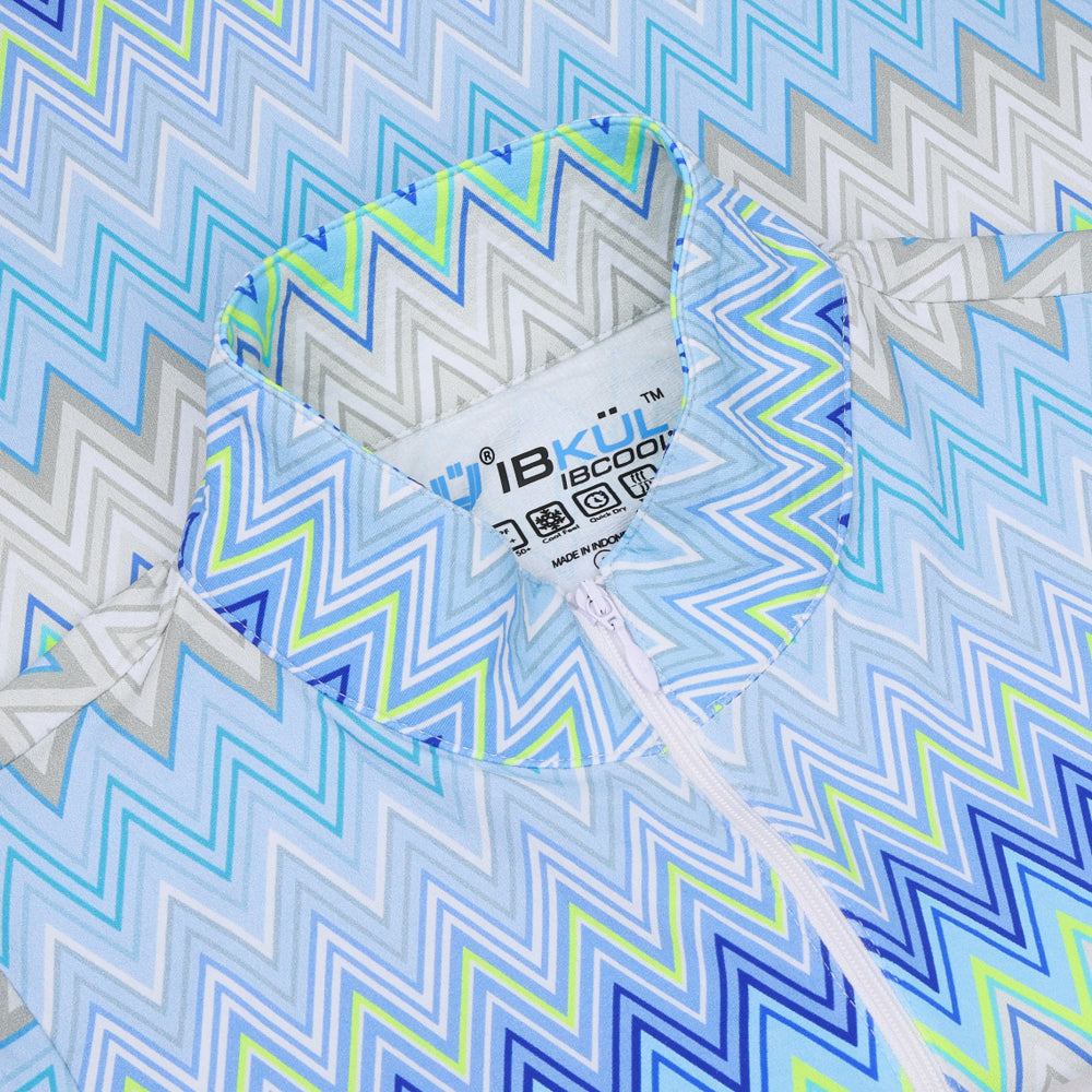 Women's Long Sleeve 1/4 Zip Mock Neck Top - Susan Print