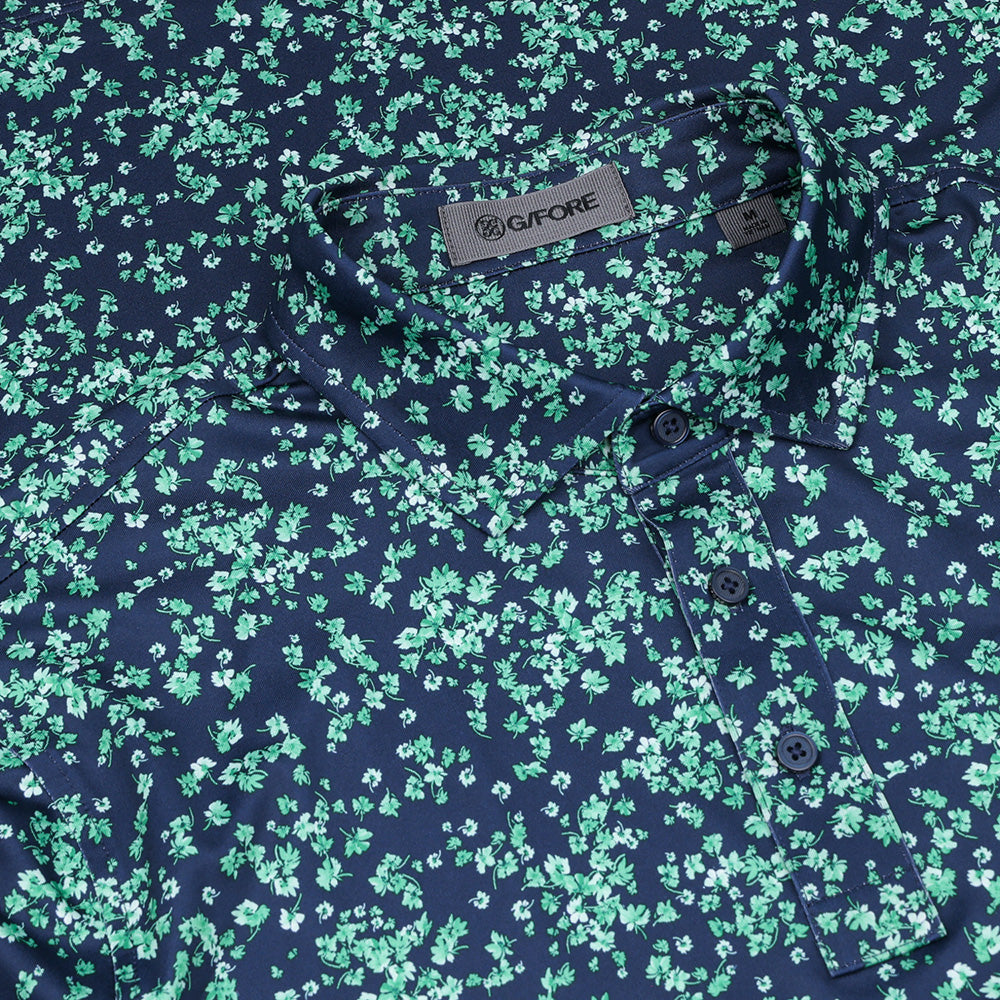 Stamped Floral Tech Jersey Polo
