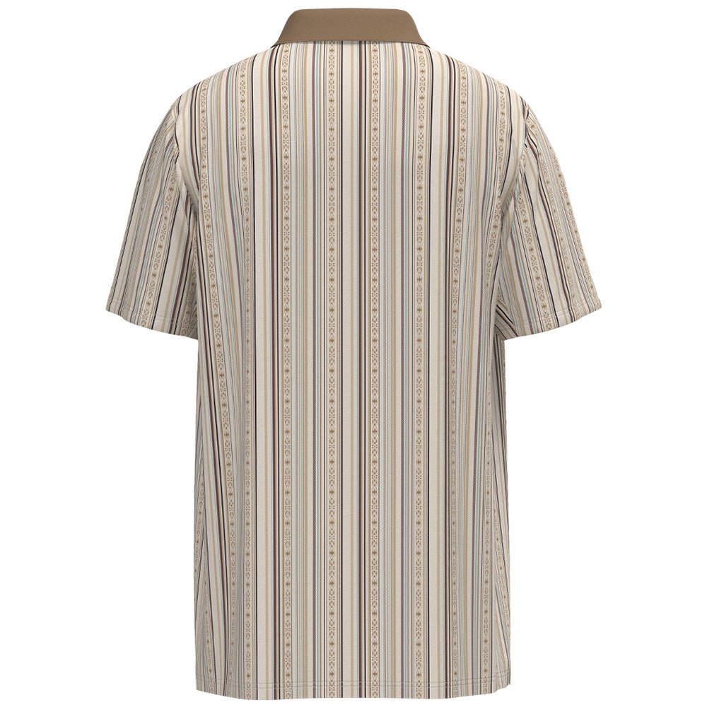The Weekender Polo - Cream Stripe Print