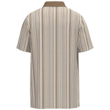 The Weekender Polo - Cream Stripe Print