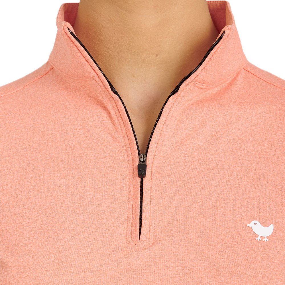 Women's Dusty Orange Solid 1/4 Zip Pullover - Fairway Styles