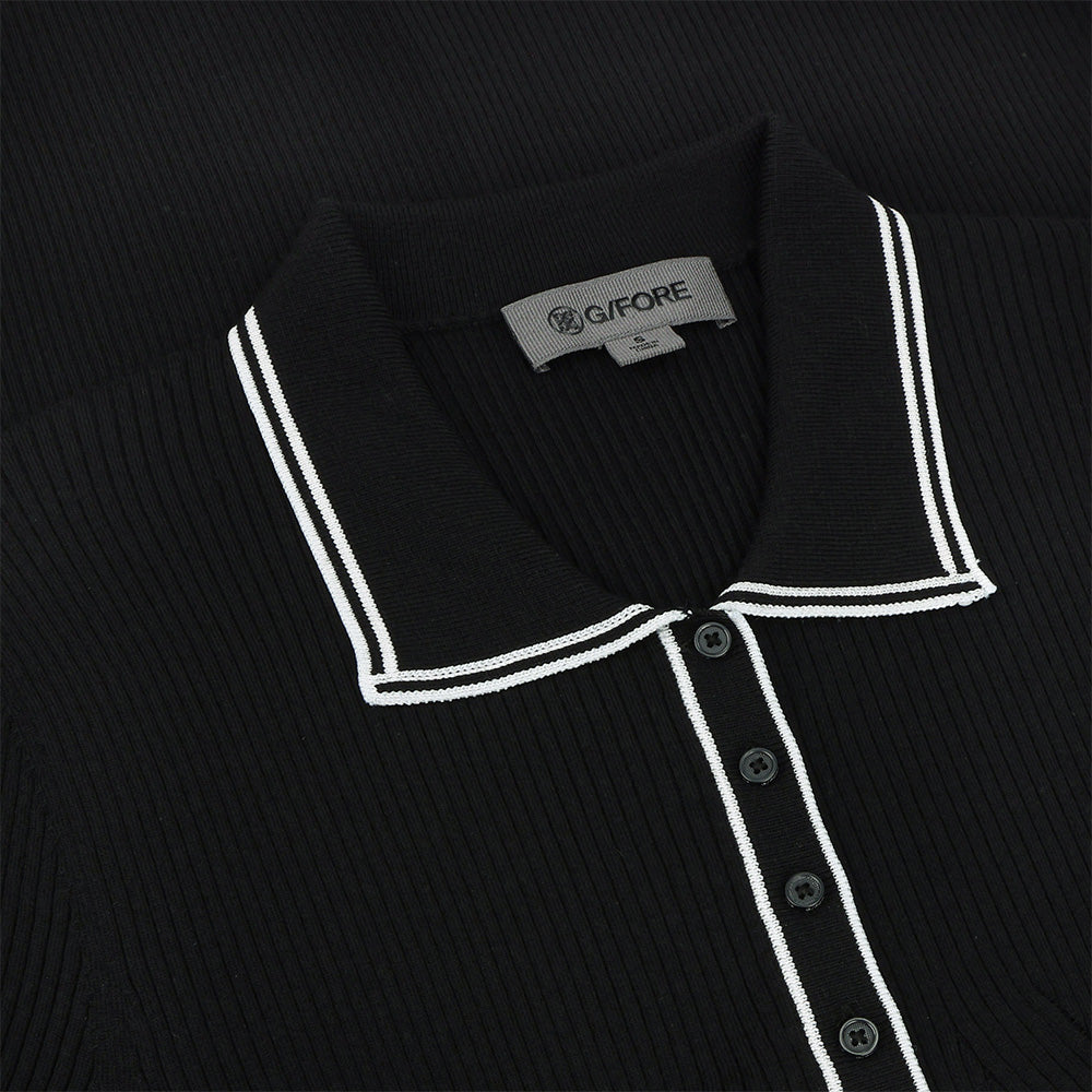 Women's Ribbed Merino Wool Blend Polo Dress