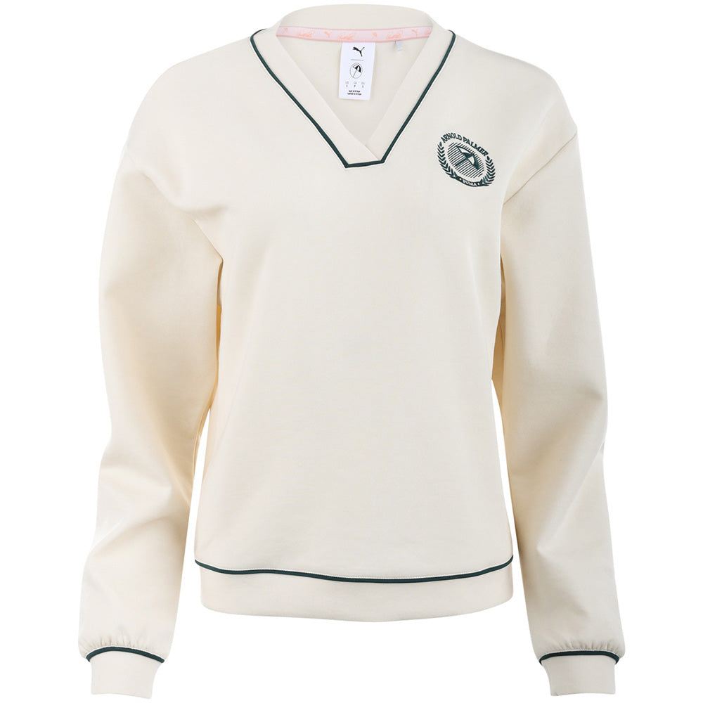 PUMA x Arnold Palmer Women's Cloudspun Fleece V-Neck Sweater