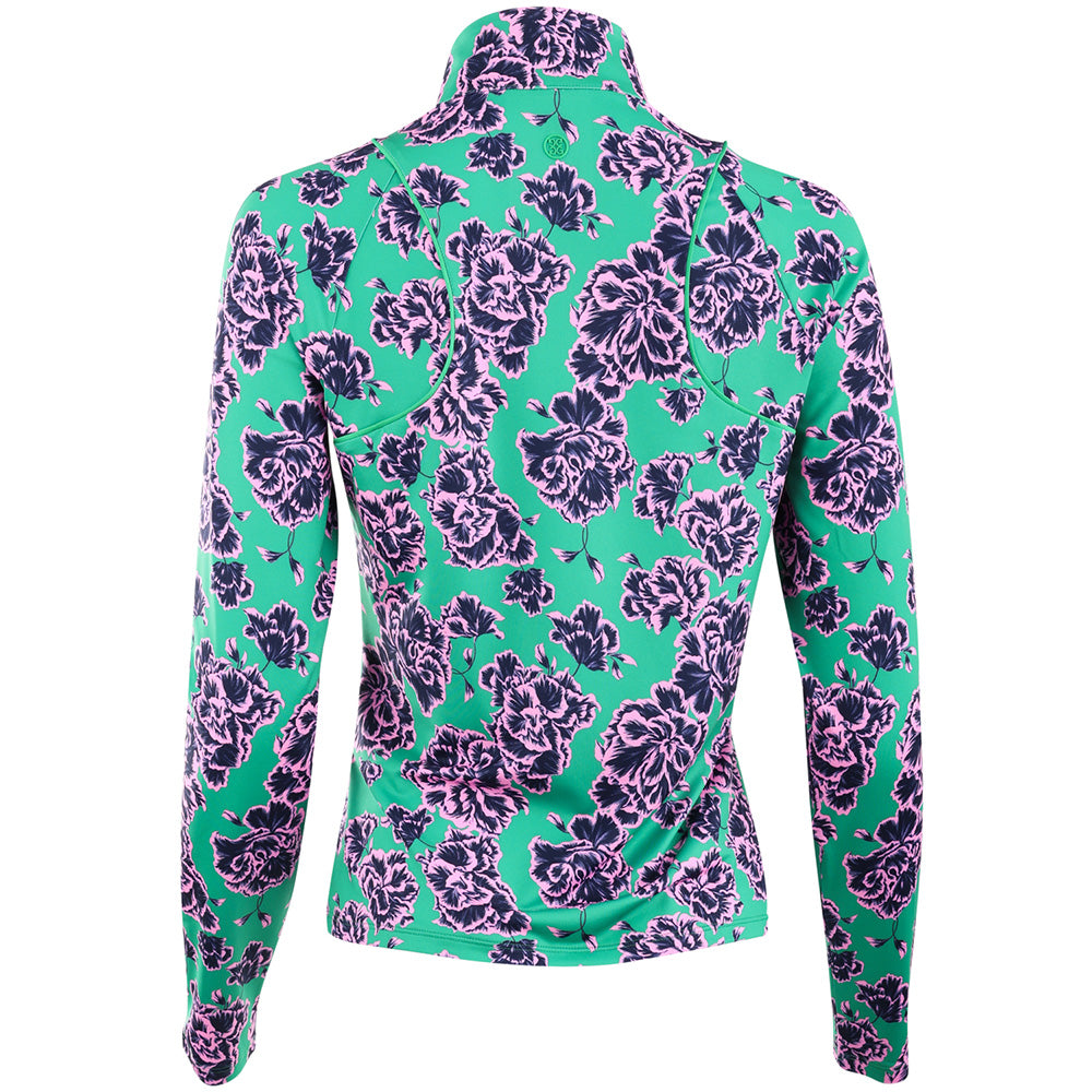 Women's Stamped Floral Tech Jersey 1/4 Zip Pullover