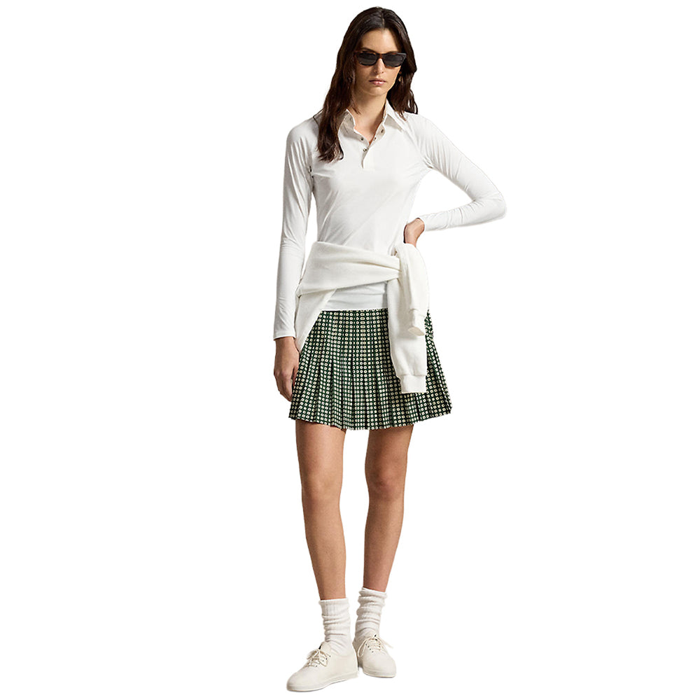Women's Luxury Warp Knit Long Sleeve Polo