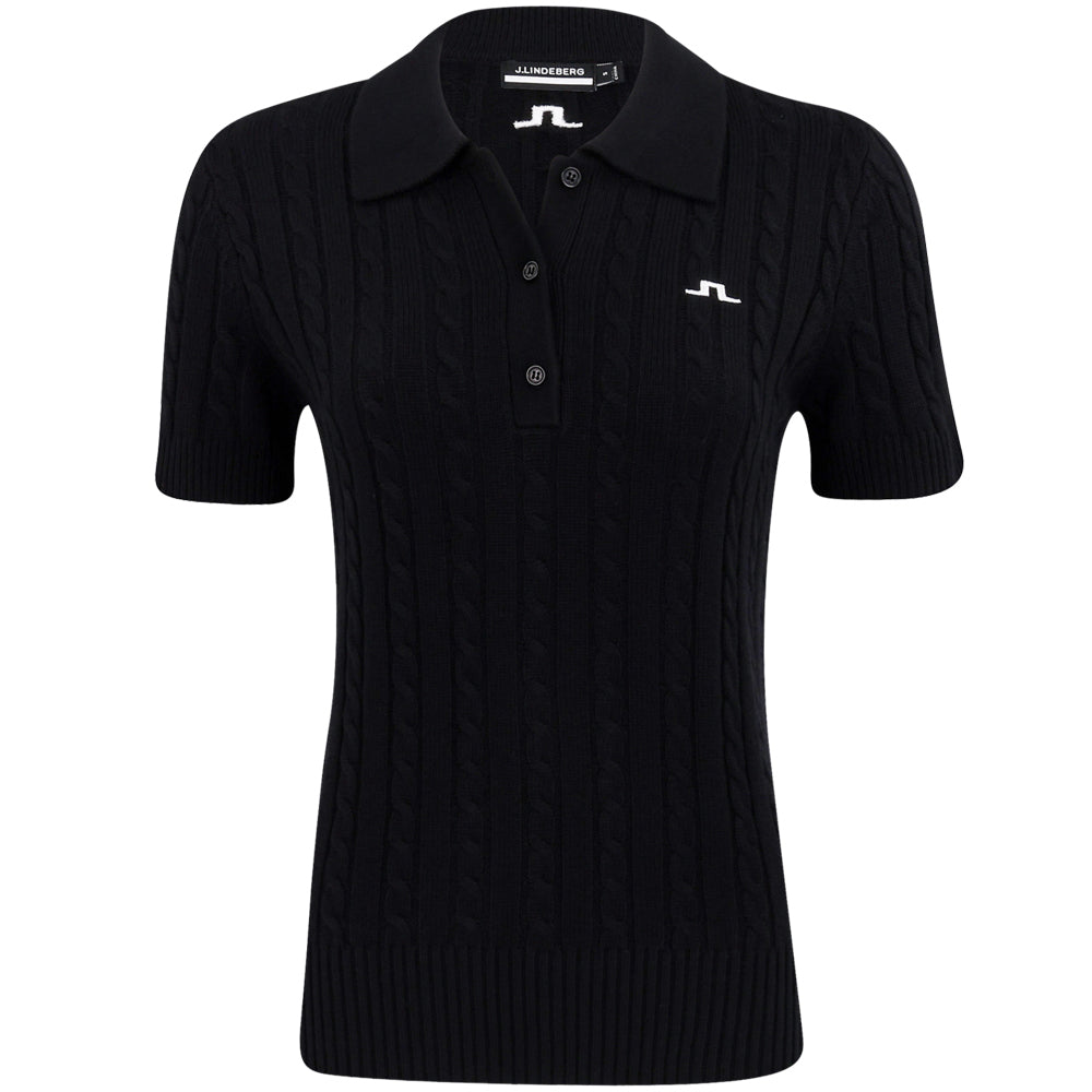 Women's Kinsley Cable Knit Wool Polo