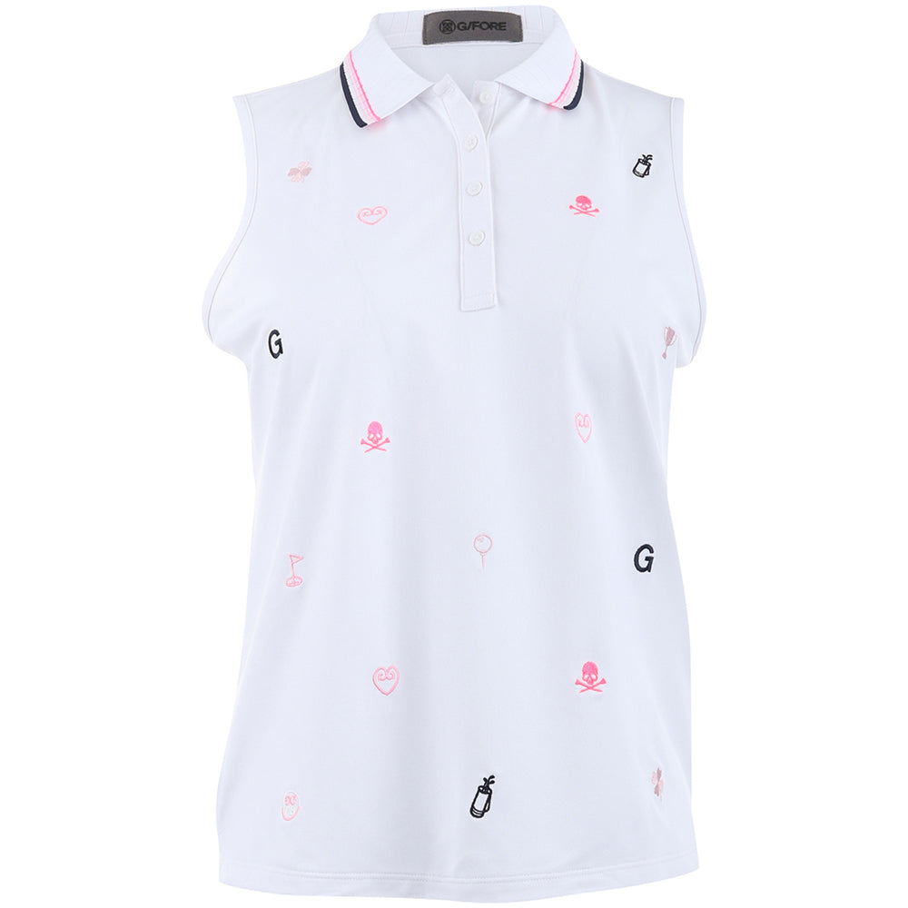 Women's Embroidered Tech Pique Sleeveless Polo