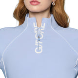Women's Contrast Mesh Silky Tech Nylon 1/4 Zip Pullover