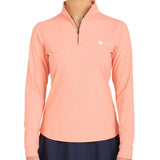 Women's Dusty Orange Solid 1/4 Zip Pullover - Fairway Styles