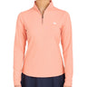 Women's Dusty Orange Solid 1/4 Zip Pullover - Fairway Styles