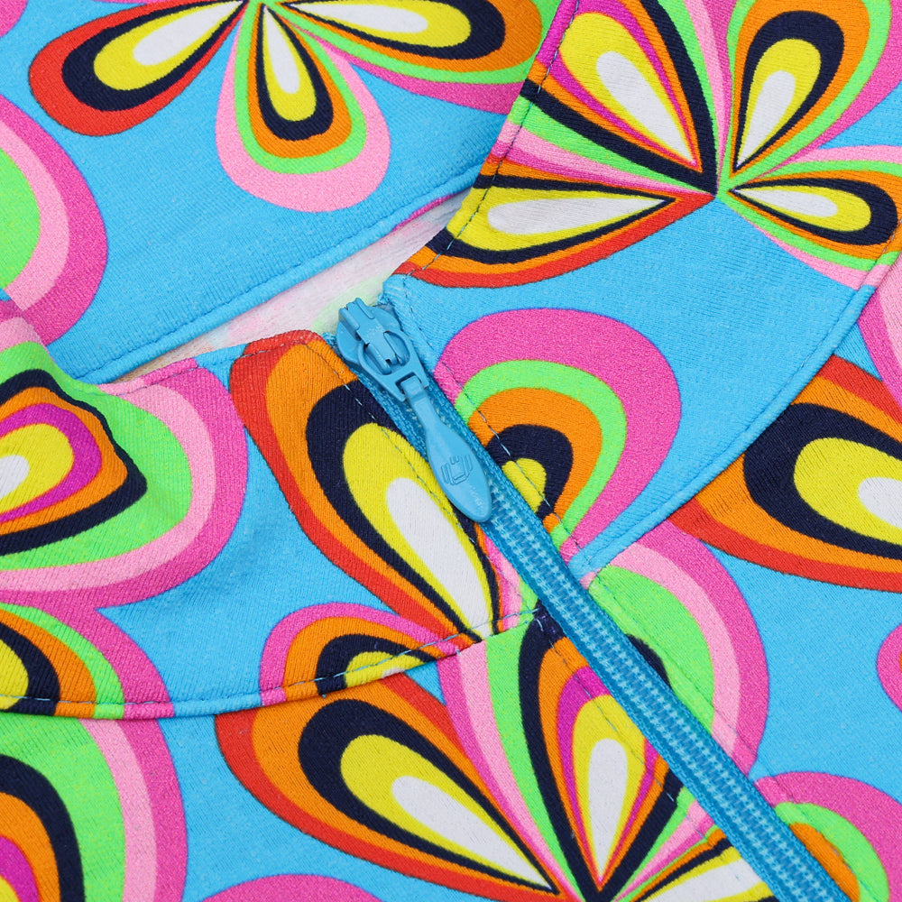 Women's Long Sleeve 1/4 Zip Mock Neck Top - Arya Print