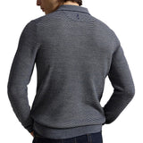 Striped Performance Polo Collar Sweater