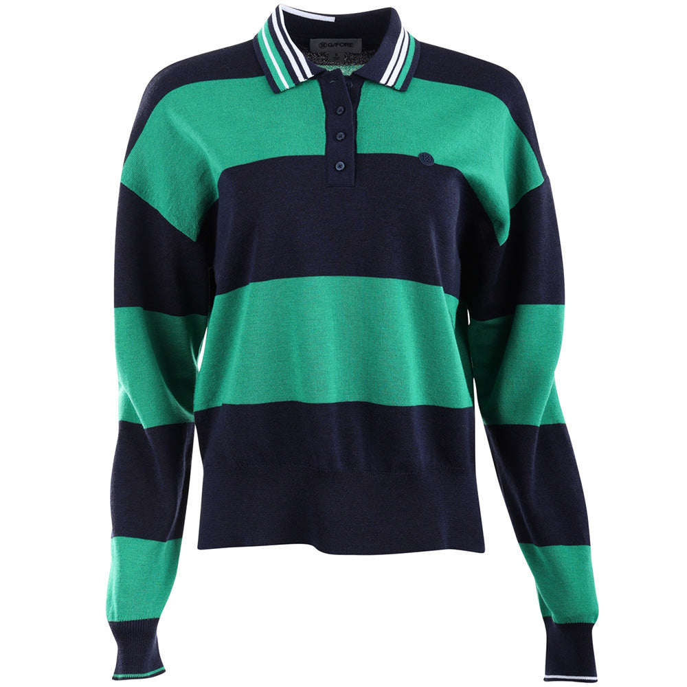 Women's Happy G's Merino Wool Rugby Polo Sweater