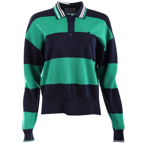 Women's Happy G's Merino Wool Rugby Polo Sweater - Fairway Styles
