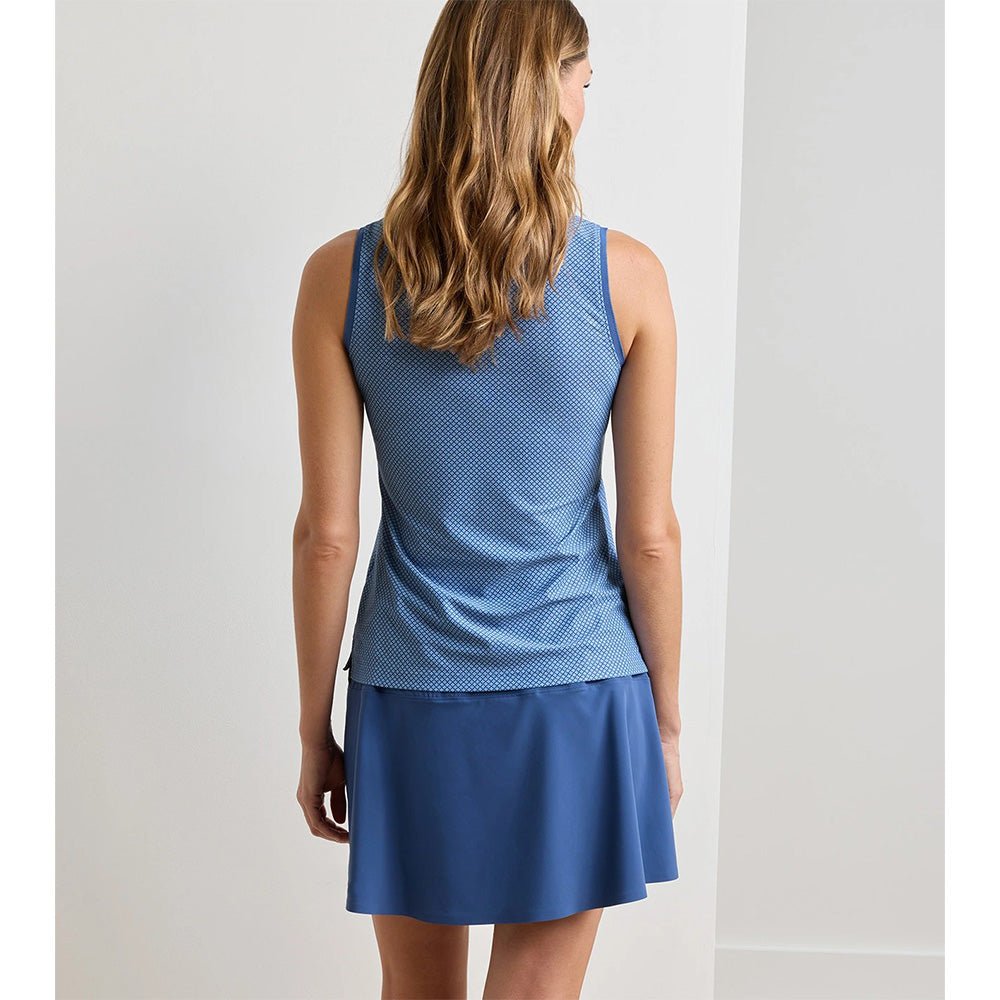 Women's Palmetto Palms Banded Sport Mesh Sleeveless Button Polo