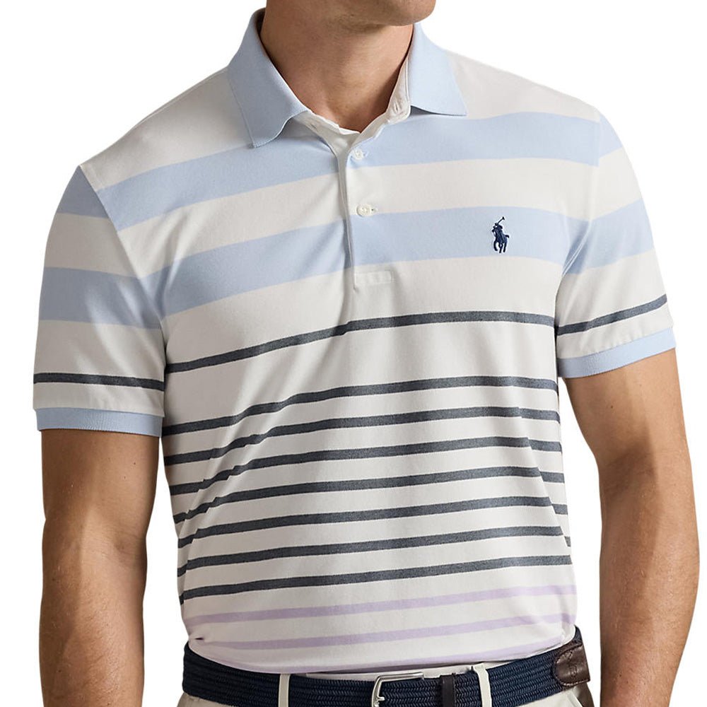 Performance Pique Tailored Fit Striped Polo - Fairway Styles