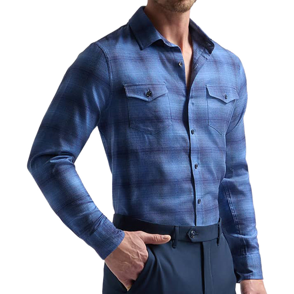 Italian Shadow Plaid Long Sleeve Shirt