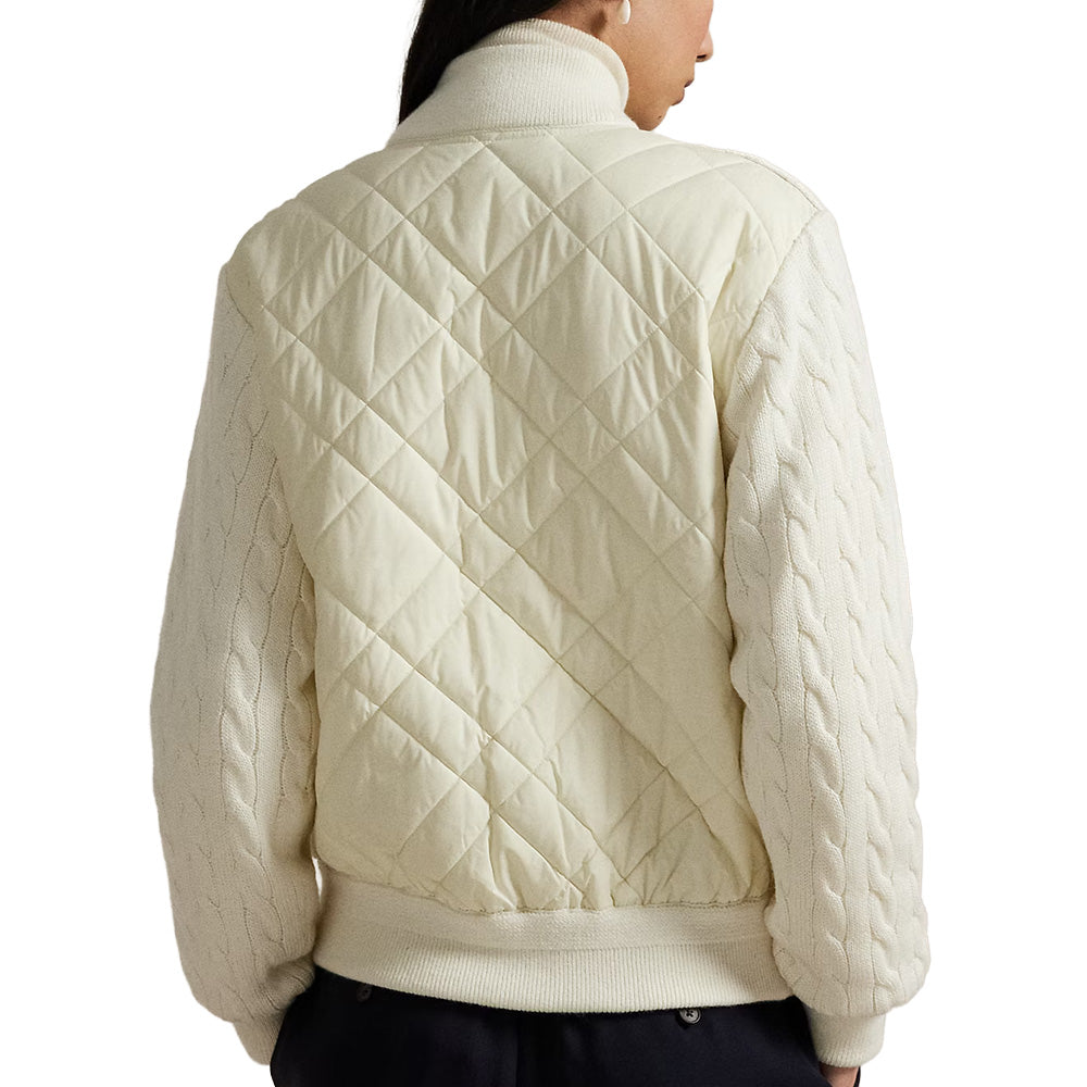 Women's Hybrid Cable-Knit Bomber Jacket