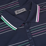 Women's Offset Stripe Tech Pique Sleeveless Polo