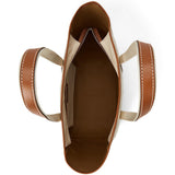 Women's Leather - Trim Canvas Medium Shopper Tote Bag - Fairway Styles