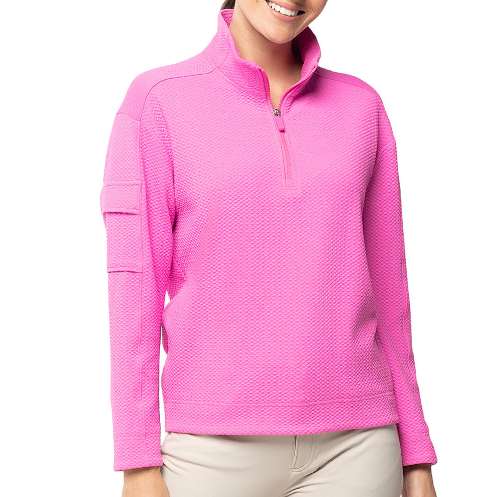 Women's Long Sleeve Mock Neck Top - Popcorn Stitch