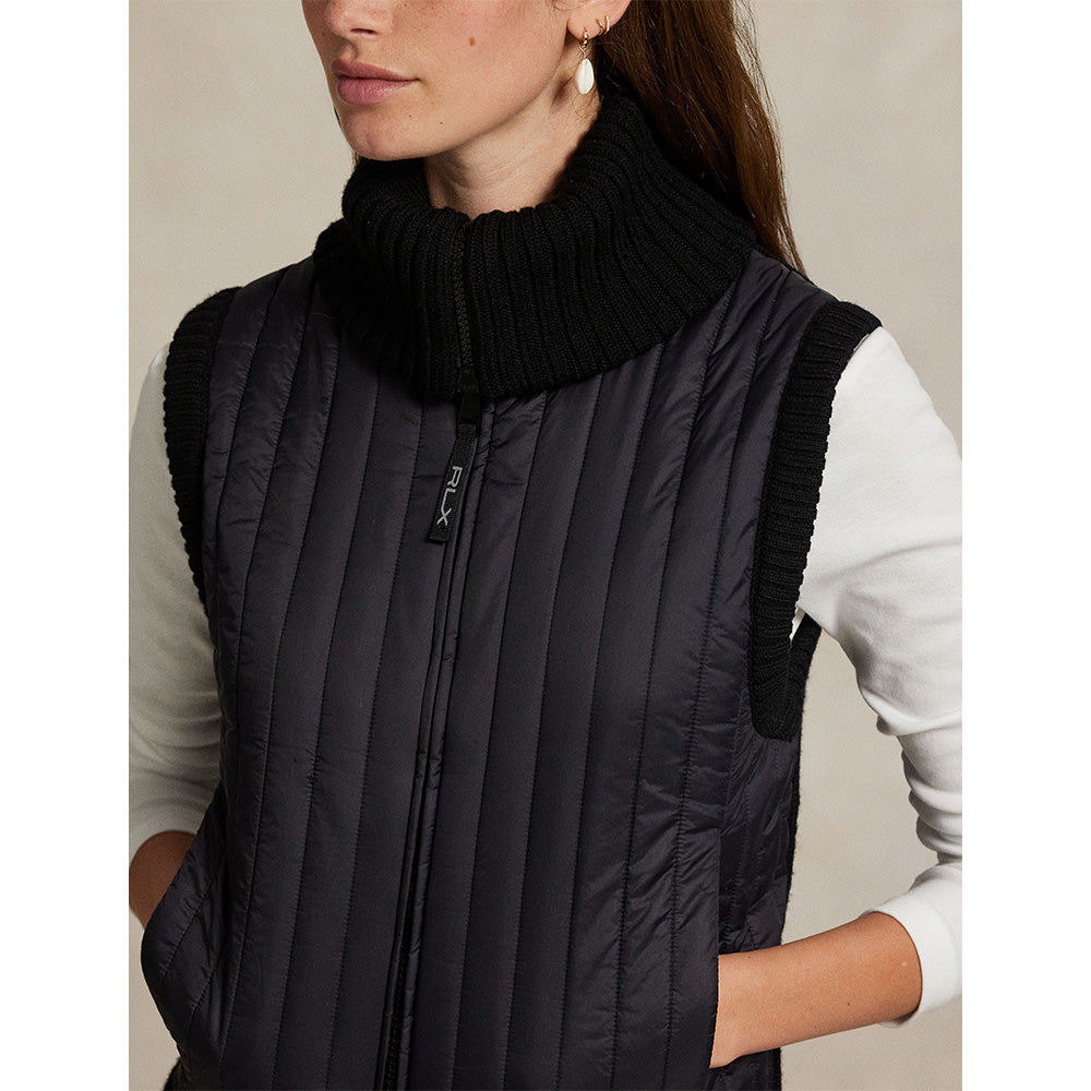 Women's Hybrid Quilted-Panel Wool Vest