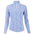 Women's Long Sleeve 1/4 Zip Mock Neck Top - Alexis Print - Fairway Styles