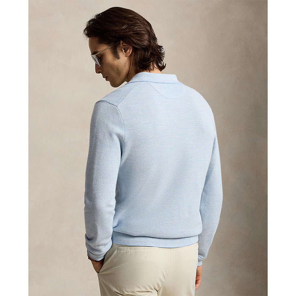 Striped Performance Polo Collar Sweater
