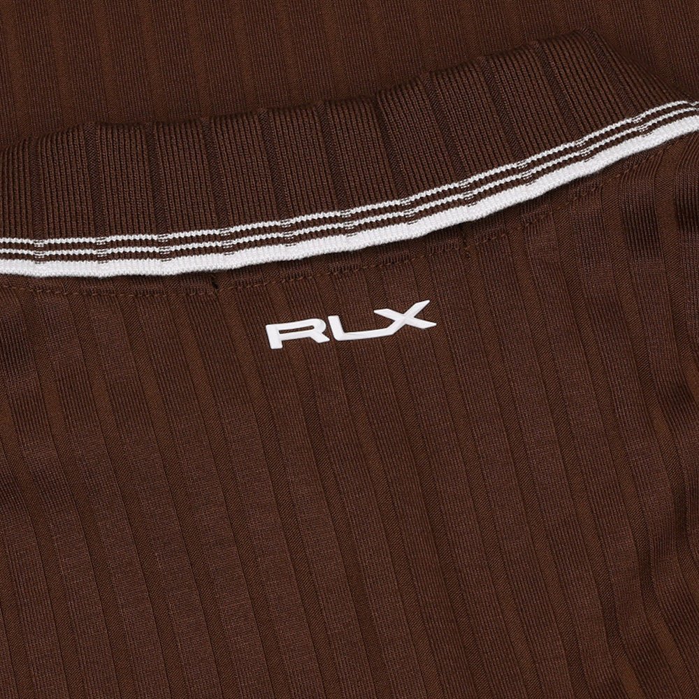 Women's Slim Fit Ribbed Long Sleeve Polo