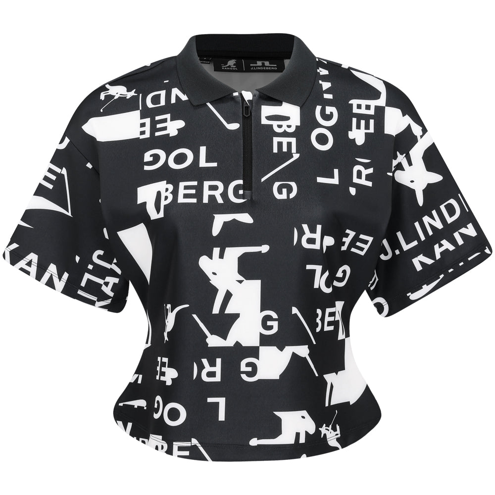 Women's Amila Print 1/4 Zip Polo - Fairway Styles