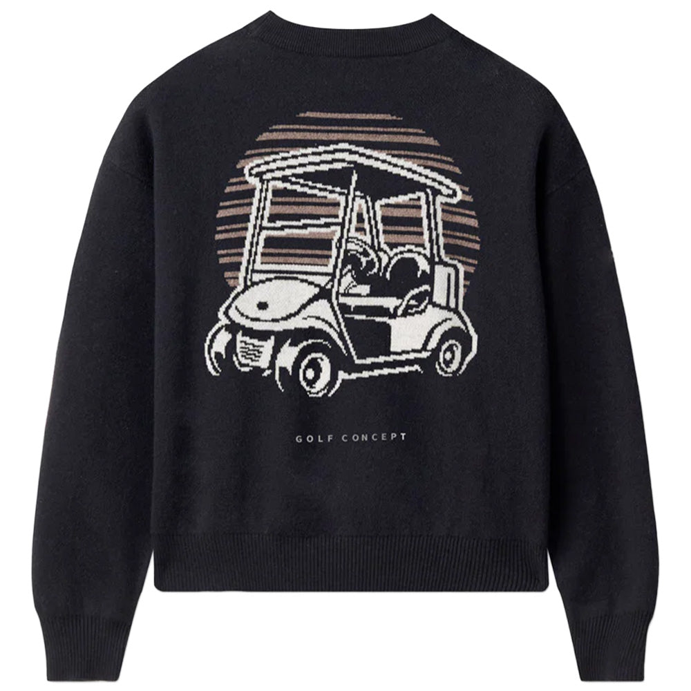 Women's Black Knit Intarsia Sweater