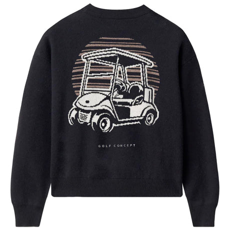 Women's Black Knit Intarsia Sweater
