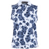 Women's Floral Print Silky Tech Sleeveless Polo
