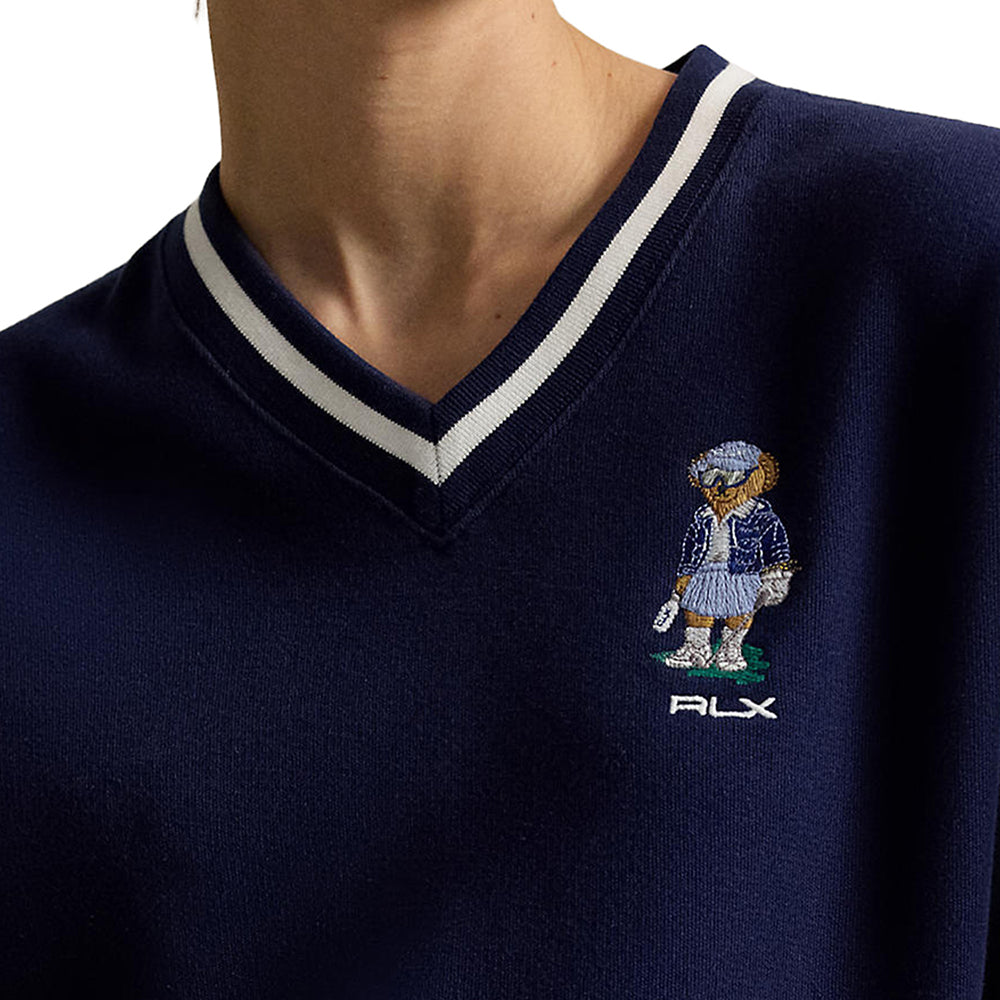 Women's Polo Bear Fleece V-Neck Pullover
