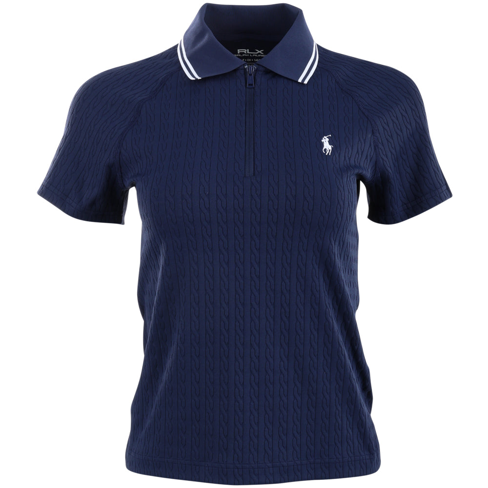 Women's Cable Jacquard 1/4 Zip Polo