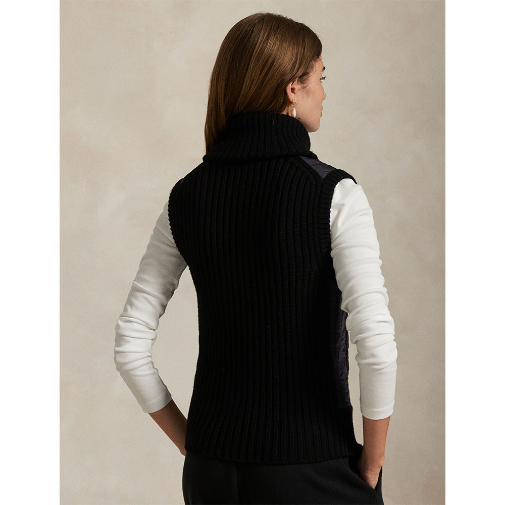 Women's Hybrid Quilted-Panel Wool Vest