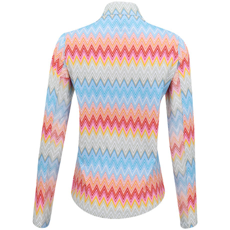 Women's Long Sleeve 1/4 Zip Mock Neck Top - Susan Print