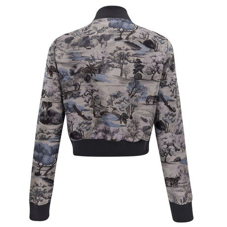 Women's Where Wolves Roam Jacquard Bomber Jacket - Fairway Styles