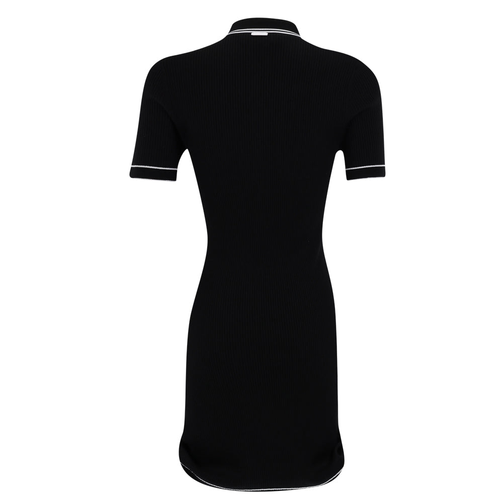 Women's Ribbed Merino Wool Blend Polo Dress