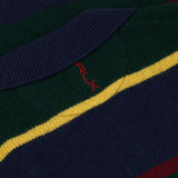 Striped Wool-Blend Polo Sweater