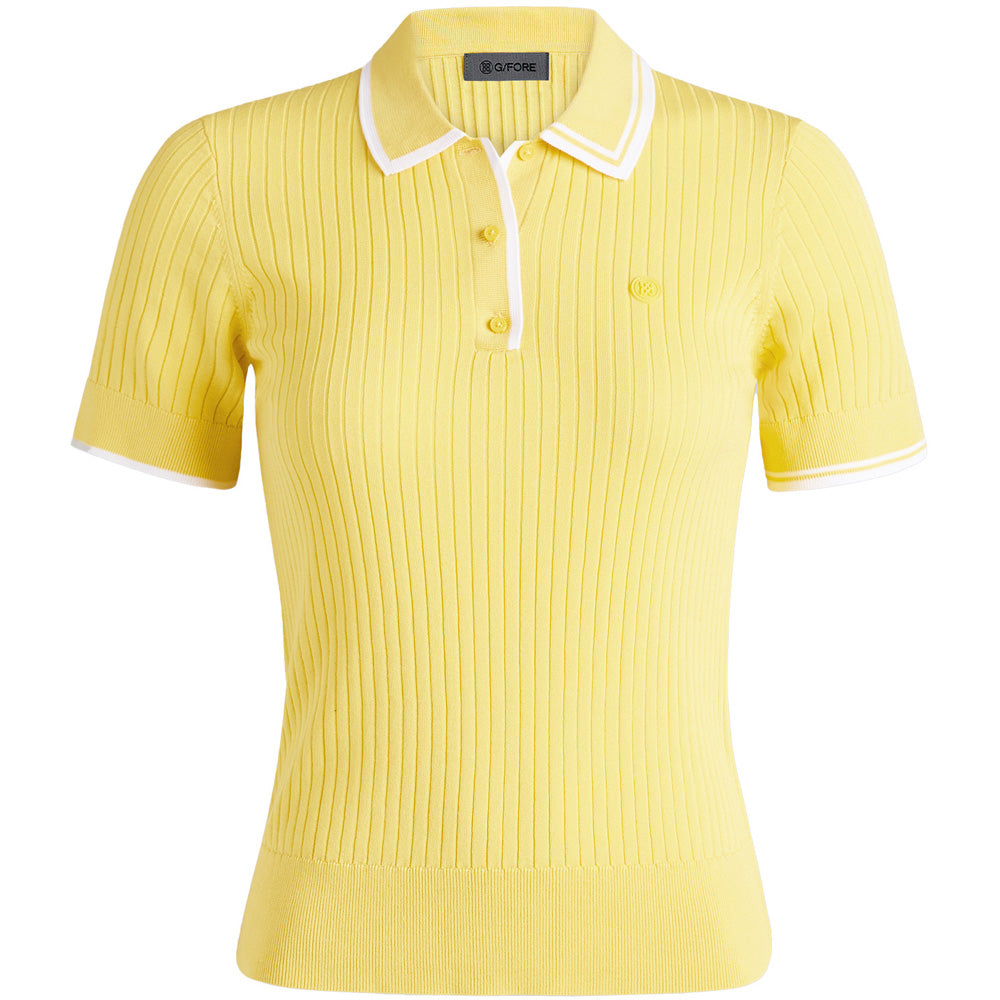 Women's Ribbed Knit Sweater Polo