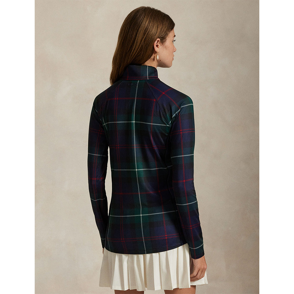 Women's Plaid Stretch-Jersey 1/4 Zip Pullover