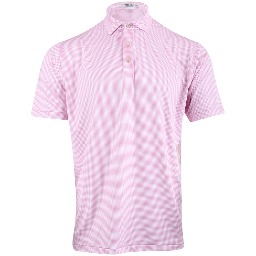 Gingham Performance Jersey Polo