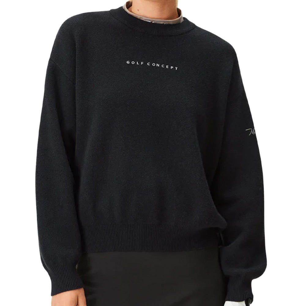 Women's Black Knit Intarsia Sweater