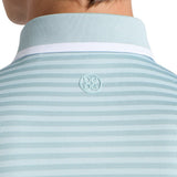Perforated Stripe Jersey Polo