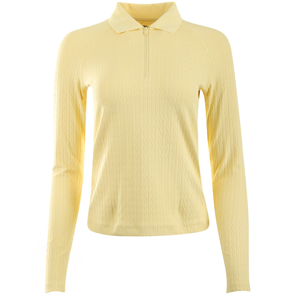 Women's Cable Long Sleeve 1/4 Zip Polo