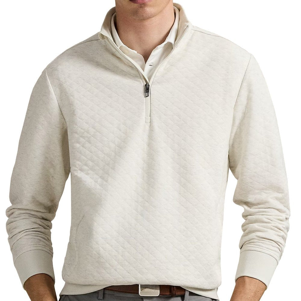 Quilted Double - Knit 1/4 Zip Mock Neck Sweatshirt - Fairway Styles