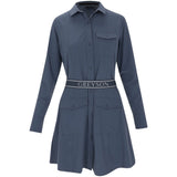 Women's Phoenix Belted Long Sleeve Dress - Fairway Styles