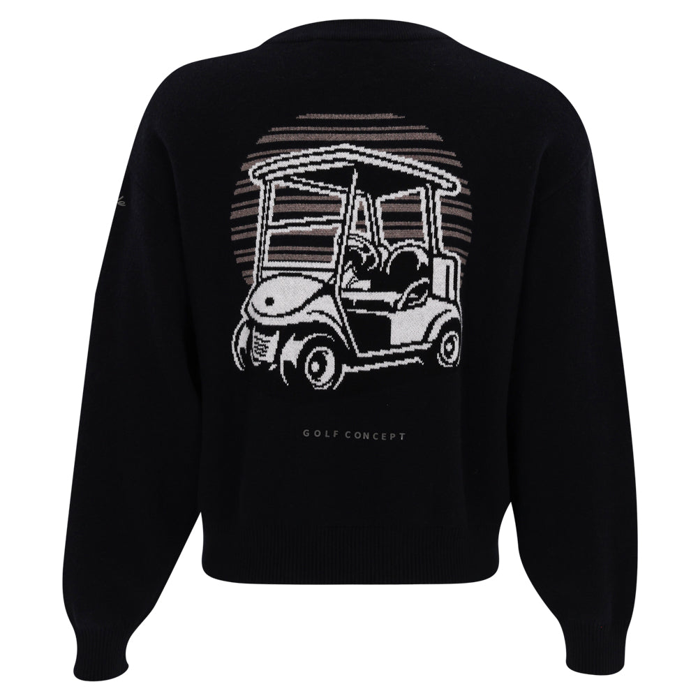 Women's Black Knit Intarsia Sweater